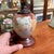 Cream Floral Ceramic Table Lamp, Vintage For Sale - Image 8 of 12