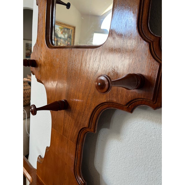 Antique Early 1900s Victorian Style Hall Tree With Mirror For Sale - Image 10 of 12