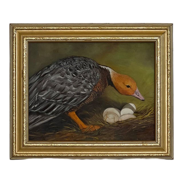 1970s Vintage Framed Art Painting of Serene Scene For Sale