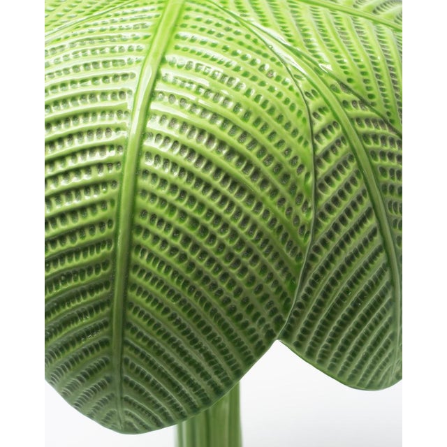 Hollywood Regency Palm Tree Ceramic Lamp attributed to Tommaso Barbi For Sale - Image 3 of 6
