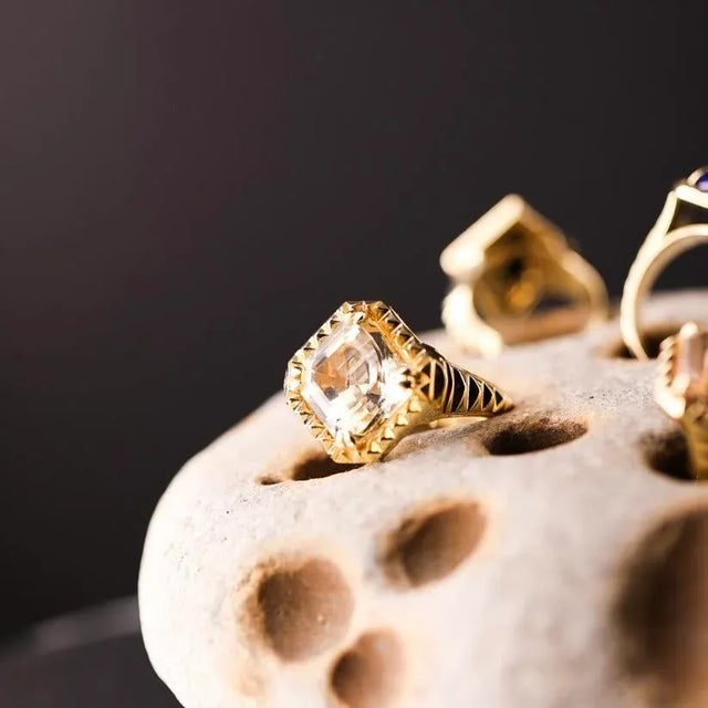 Art Deco Harlow Ring by Anjalé Size 6 For Sale - Image 3 of 6