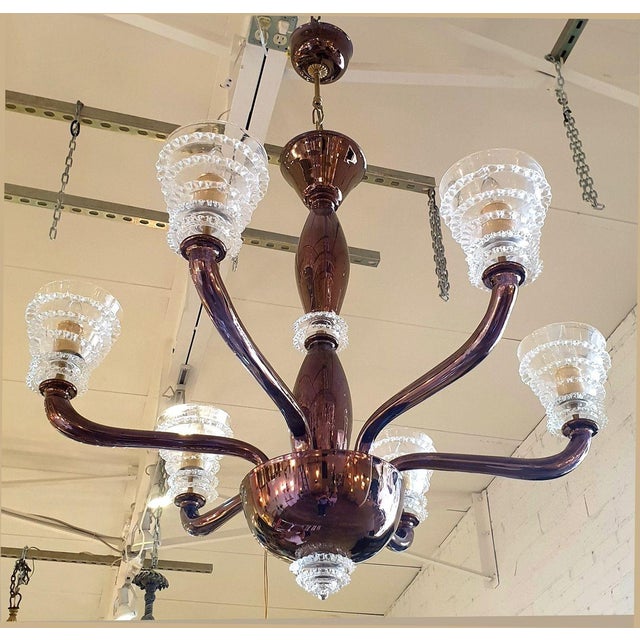 Mid-Century Modern Mid-Century Modern Murano Glass Chandelier 1970s For Sale - Image 3 of 10