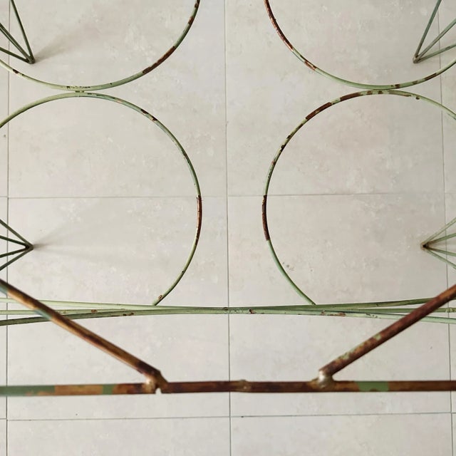 Green Vintage American Architectural Wire Metal Garden Table For Sale - Image 8 of 10