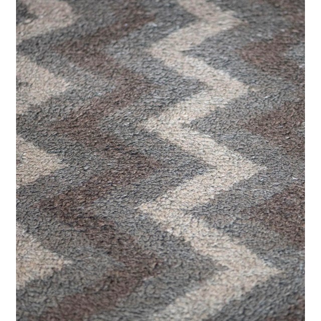 Mid-Century Modern Mansour Modern Handwoven Mohair Zig Zag Rug For Sale - Image 3 of 5