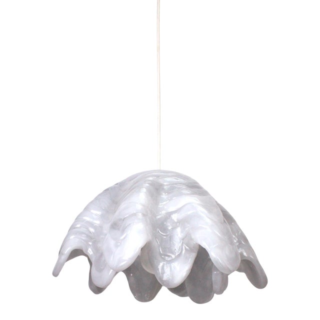 Mid-Century Modern Biomorphic White Resin Pendant Lamp For Sale