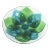 Vintage Art Glass Bubble Bowl Green Blue Flower For Sale