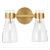AERIN By Visual Comfort Studio Moritz 2-Light Vanity Sconce in Burnished Brass For Sale