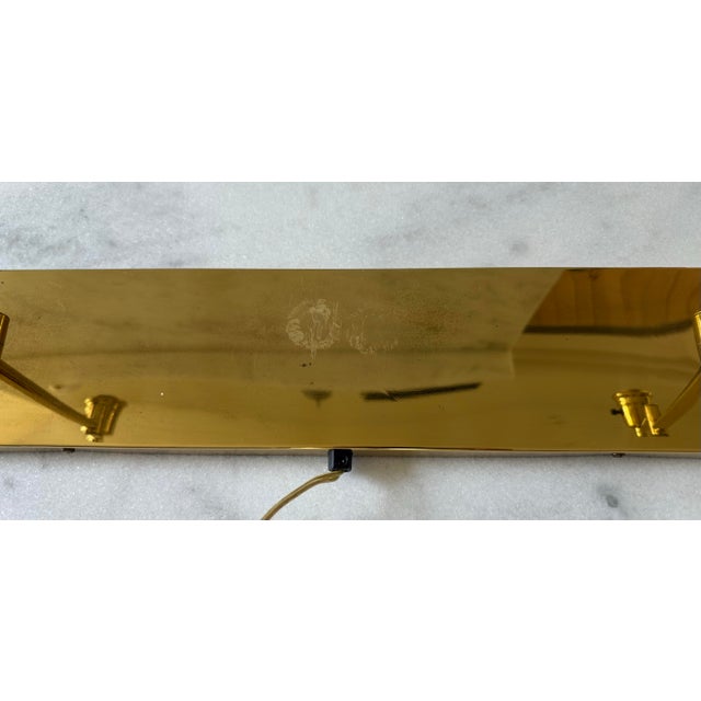 Vintage Brass Double Swing Arm Light Fixture For Sale - Image 10 of 11