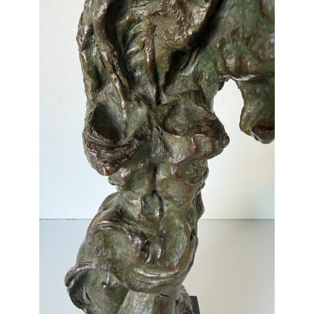 Abstract 1950's George Koras Abstract Female Bronze Sculpture on Black Wood Base For Sale - Image 3 of 13