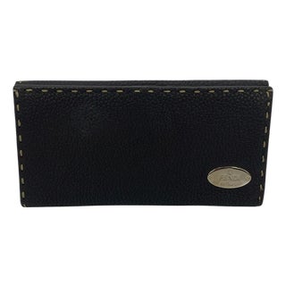 Fendi Dark Brown Selleria Leather Continental Wallet For Sale