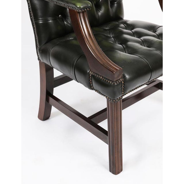 Vintage English Green Gainsborough Leather Desk Chairs, Set of 2 For Sale - Image 10 of 15