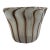 Vintage Murano Petite White Latticino and Gold Stripe Glass Handkerchief Vase For Sale