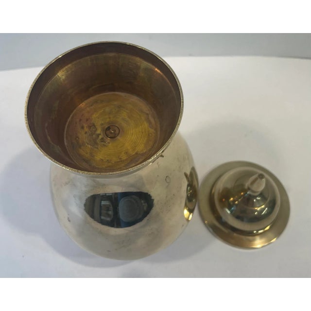 Mid 20th Century Vintage Brass Ginger Jar Urn For Sale - Image 5 of 5