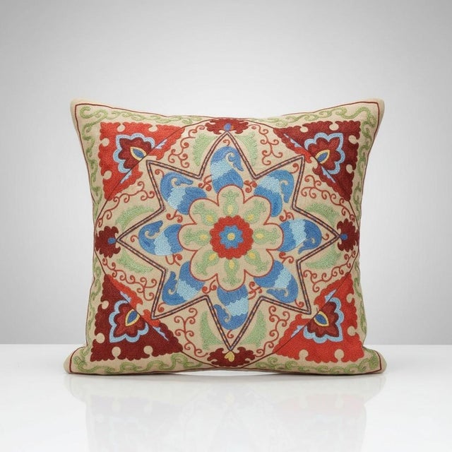 New Hand-Embroidered 100% Silk Cushion Cover – Authentic Uzbek Textile Art Elevate your home décor with this exquisite...