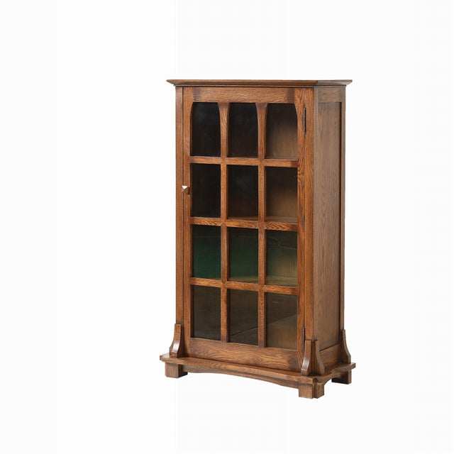 2020s Mission Solid Oak Display Bookcase - Micheals Cherry For Sale - Image 5 of 14