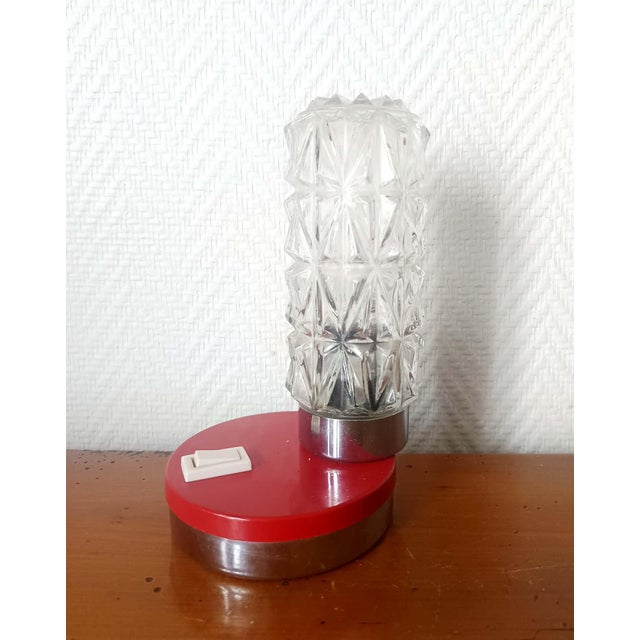 Metal Space Age Glass Night Light, 1970s For Sale - Image 7 of 10