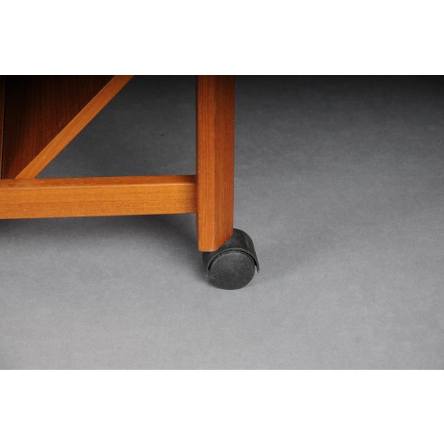 Brown Newspaper Table with Rack by Aksel Kjersgaard, 1970s For Sale - Image 8 of 12