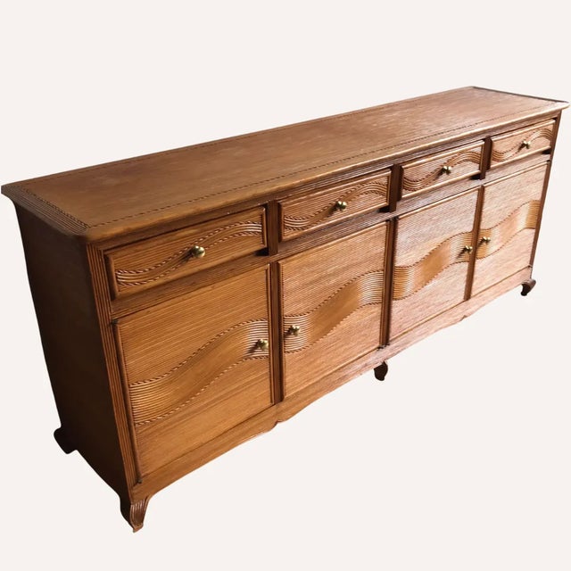 Split Reed Rattan Wicker Sideboard by Vivai Del Sud For Sale - Image 6 of 10