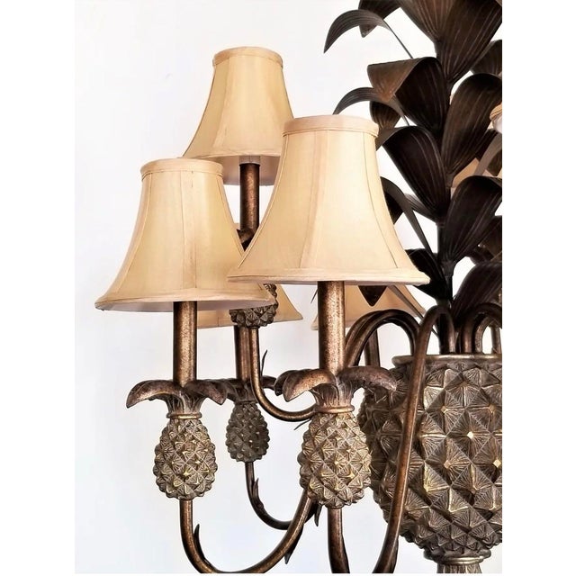 Vintage Pineapple Chandelier With Fabric Shade For Sale In Naples, FL - Image 6 of 7
