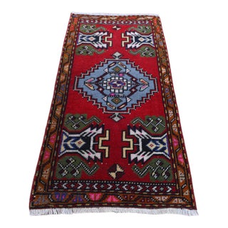 1960s Turkish Vintage Traditional Oushak Doormat Rug For Sale