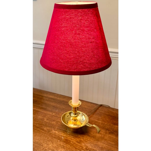 Leviton Brass Chamberstick Accent Lamp For Sale - Image 10 of 12
