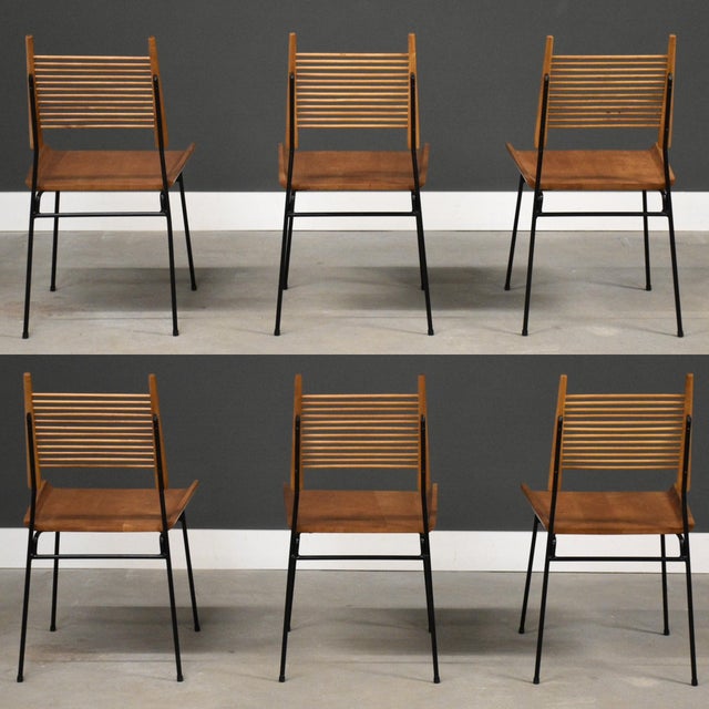 A set of six mid century modern solid maple shovel dining chairs designed by Paul McCobb for Winchendon’s Planner Group....