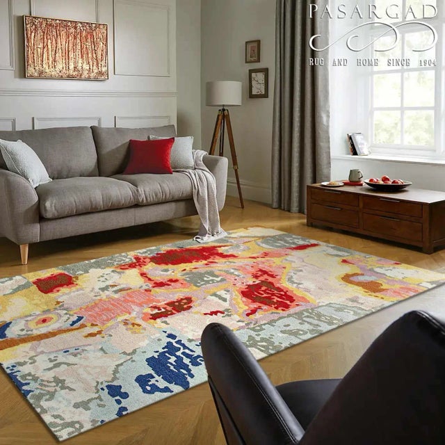 2020s Fine Hand Tufted Abstract Rug For Sale - Image 12 of 12