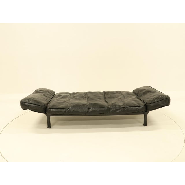 Black Daybed in Black Leather by Zanotta, 1990s For Sale - Image 8 of 18