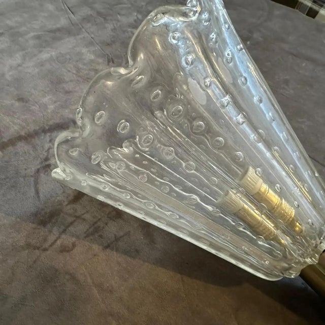 A Pair of 1990s Mid-Century Modern Attributed to Barovier Glass Wall Sconces For Sale - Image 11 of 11
