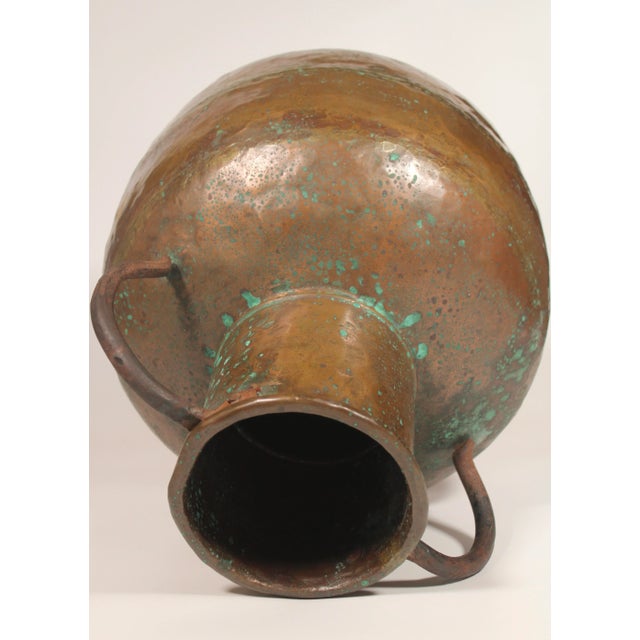 Copper Large French Gourd Shaped Copper Umbrella Stand / Vessel For Sale - Image 8 of 11