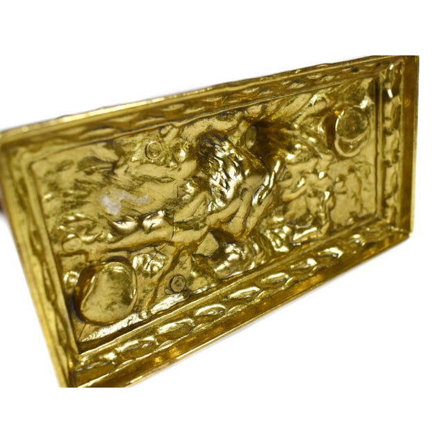 Mid-Century Gold Brass Horsemen From Renaissance Era Bookends - a Pair For Sale - Image 12 of 13