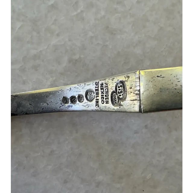 Silver Vintage Mid-Century Antonio Pineda Sigi Taxco Sterling Silver, Tiger's Eye, and Onyx Sculputural Necklace With Artist Markings For Sale - Image 8 of 8