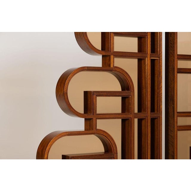 Room Dividers in Walnut and Glass, Italy, 1970, Set of 4 For Sale - Image 16 of 18