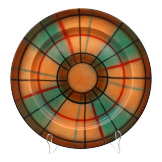 Circa 1910 "Tartan" Charger by Erphila, Czecho-Slovakia For Sale
