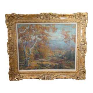 Marie Boening Kendall "Autumn Sycamores" C. 1930 Oil on Canvas For Sale