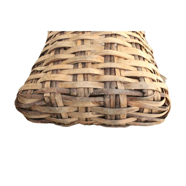 Extra Large Antique Willow Harvest Basket /23" For Sale - Image 4 of 4