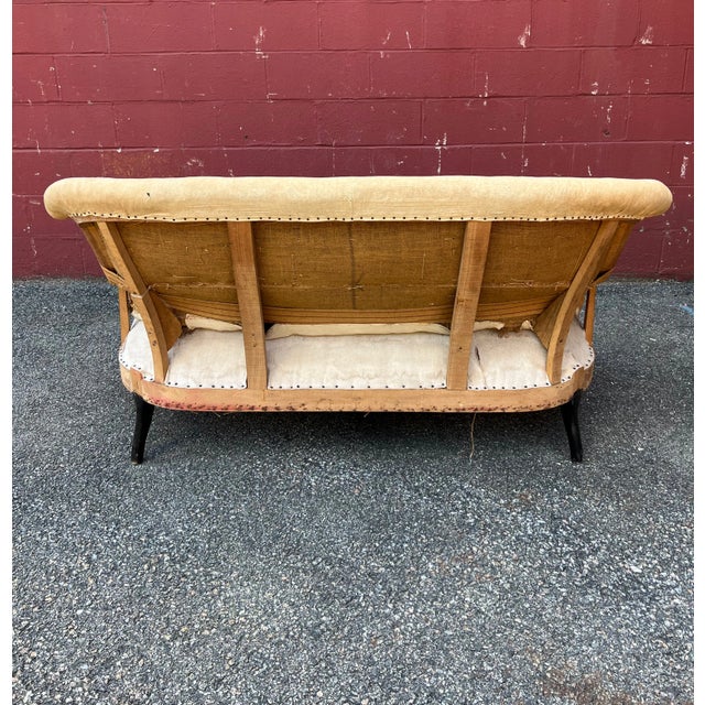Antique White French Napoleon III Settee in Muslin For Sale - Image 8 of 13