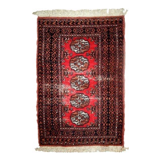 1960s Handmade Vintage Pakistani Lahore Distressed Rug For Sale