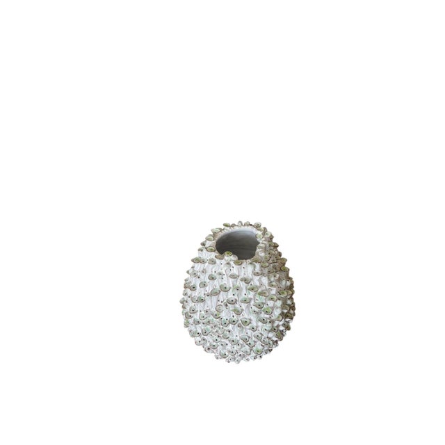 Vintage Italian Textured Sea Urchin Ceramic Studio Vase For Sale - Image 4 of 12
