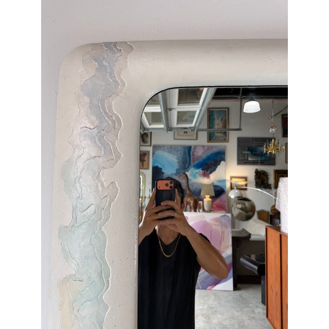 Glass 1980's Lee Reynolds Postmodern Minimalist Composite Wall Mirror For Sale - Image 7 of 13