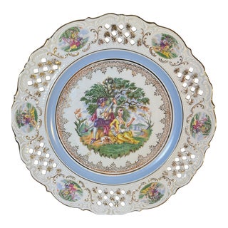 Antique Royal Heidelberg Reticulated Porcelain Charger, Bavaria For Sale