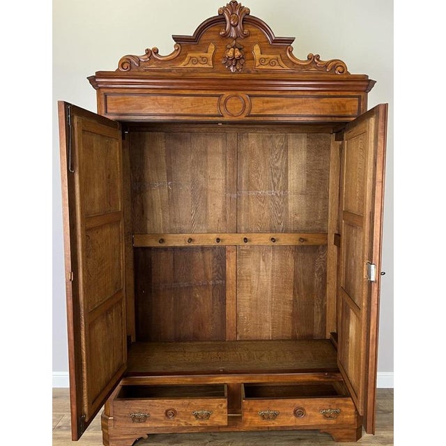 French Two-Door Wardrobe in Mahogany For Sale - Image 16 of 18