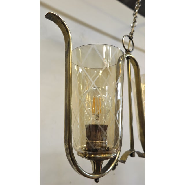 1950s Mid-Century French Horizontal Chandelier in the Style of Jean Royere For Sale - Image 11 of 13