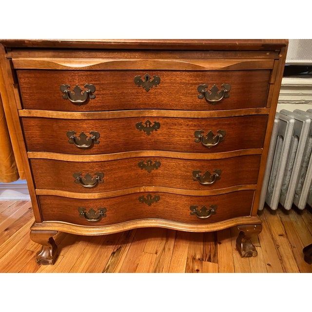 1940s Antique Solid Cherry Wood Secretary Desk/ Dresser For Sale - Image 5 of 5