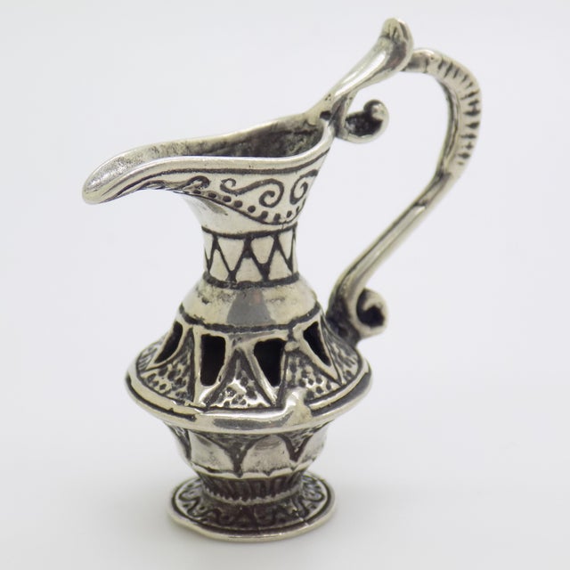 Italian Vintage Italian Handmade Genuine Silver Elixir Bottle Caraf Figurine Miniature Sculpture, Made in Tuscany (Arezzo) For Sale - Image 3 of 12