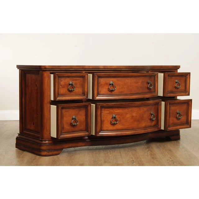 Wood Tuscan Style Serpentine Six-Drawer Dresser For Sale - Image 7 of 13