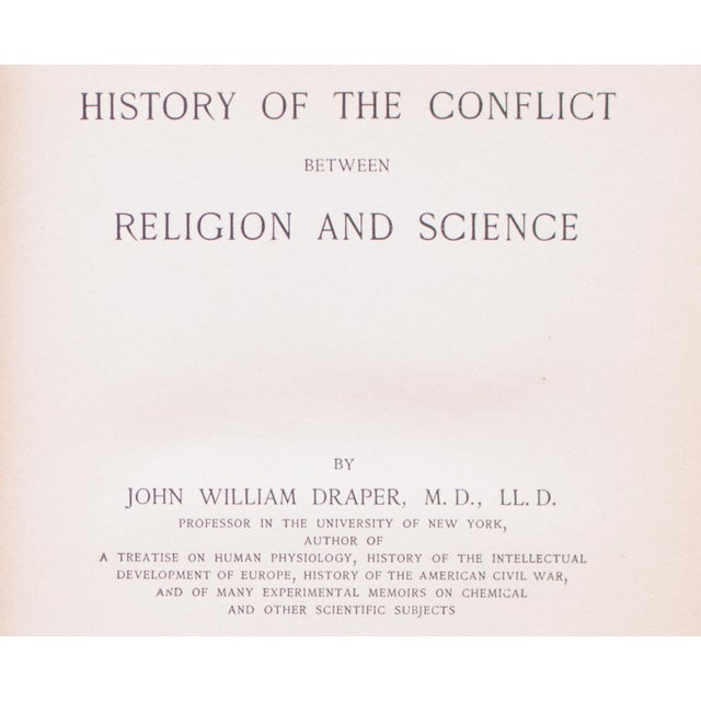 American 1897 John W. Draper, "History of the Conflict Between Religion and Science" For Sale - Image 3 of 17