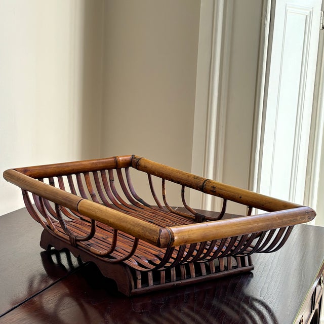Vintage Bamboo Decorative Tray For Sale - Image 11 of 11