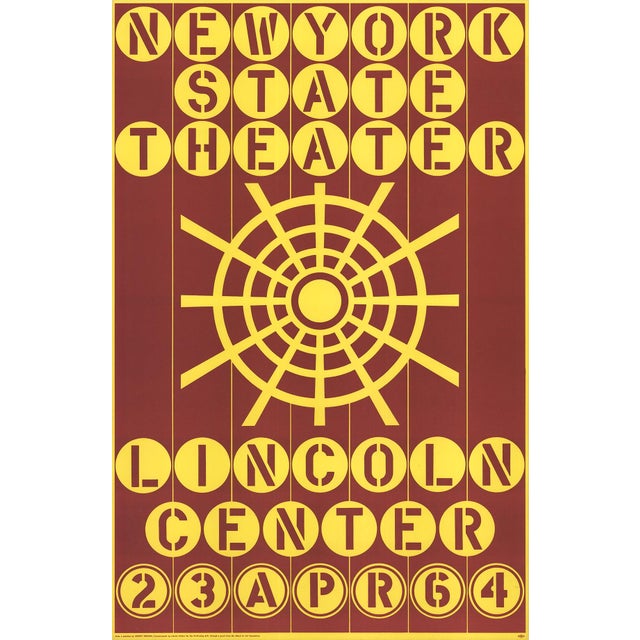 Artist: Robert Indiana Title: New York State Theater, Lincoln Center Year: 1964 Signed: No Medium: Serigraph Paper Size:...