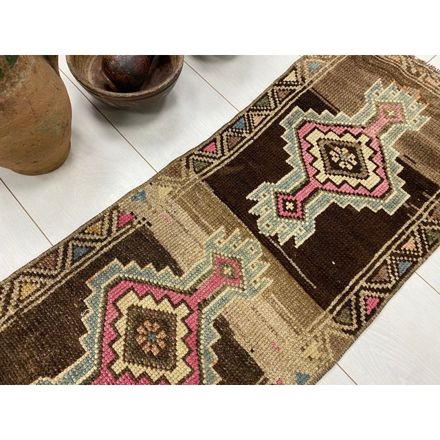 1950s Geometric Area Small Carpet For Sale - Image 5 of 5